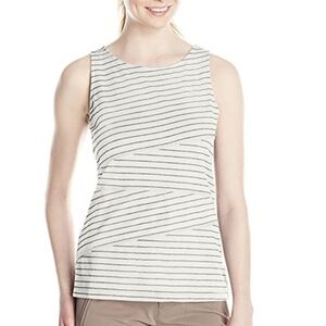 DKNY striped tank top beige and white sz M